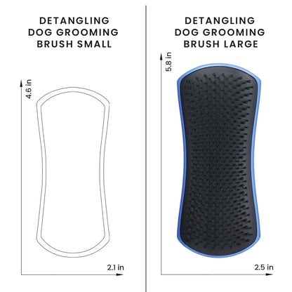 Pet Teezer Detangling Dog Grooming Brush, Dog Bath Brush for Long Haired Breeds and Wet or Dry Fur, Large, Navy & Orange
