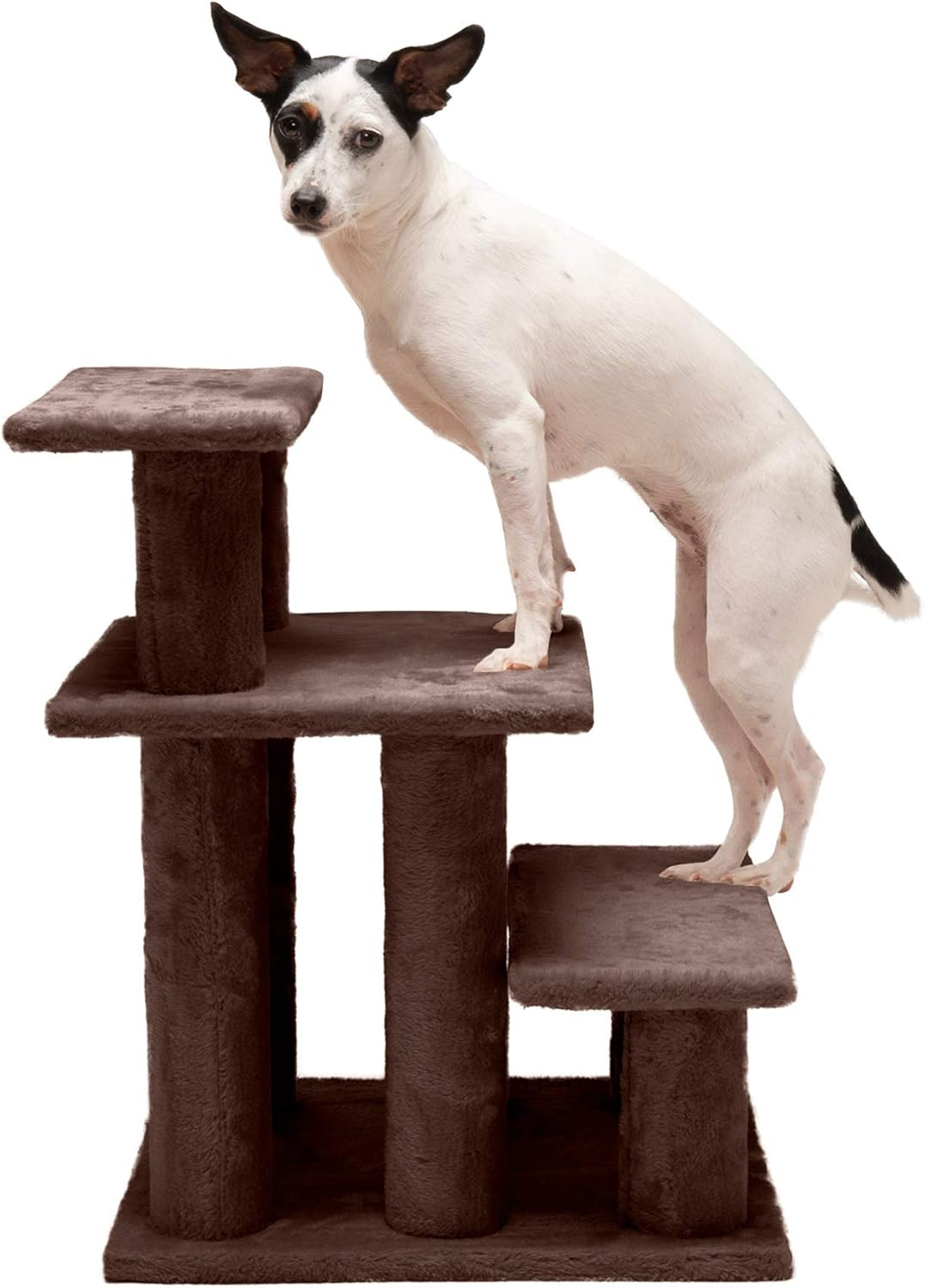 Furhaven Steady Paws Multi-Step Pet Stairs for High Beds & Sofas - Cream, 3-Step