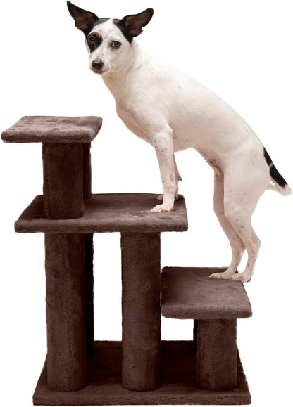 Furhaven Steady Paws Multi-Step Pet Stairs for High Beds & Sofas - Cream, 3-Step