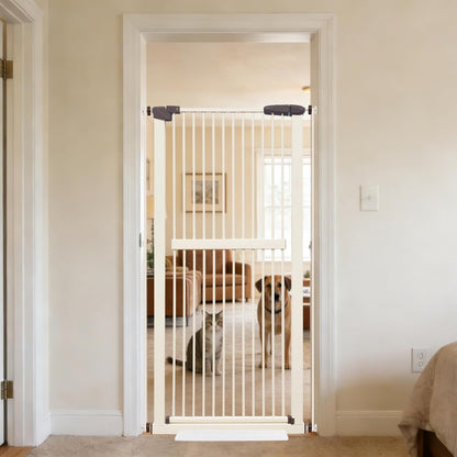 Lumizone Extra Tall Cat Gate 61.02" High Pressure Mounted Extra Wide 30.12"-34.05" (17Sizes) 1.37" Gap No Drilling Auto-Close Tall Pet Gate for Dogs (Black, 30.12"-34.05" W)