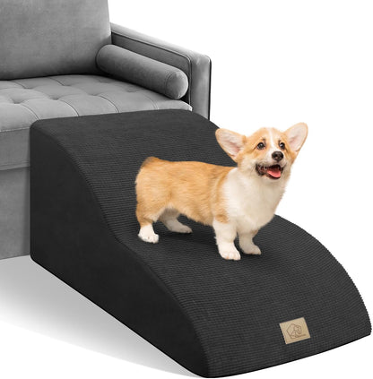 Mestuel 2-Tiers Extended Dog Stairs Steps for Couch Sofa, Dog Stairs for Small Dogs, Pet Stairs Ramp Ladder Friendly to Small Old Joint Injury Dogs Cats,Non-Slip & Washable,Blue