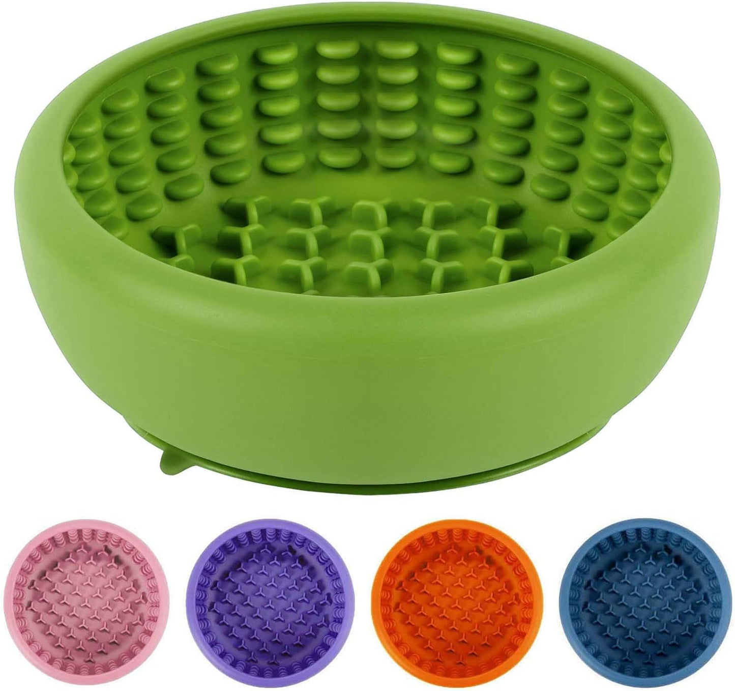 Dog Lick Bowl, ZOURYNUA Non-Slip Slow Feeder Dog Bowls, Enrichment Licking Mat for Distraction, Anxiety Relief Treat Dispenser Freezer, BPA Free Silicone & Dishwasher Safe (Pink, Small)
