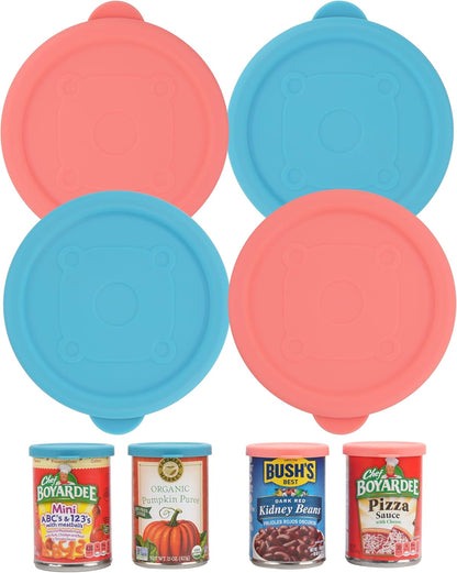 2PCs 3.0-inch Silicone Can Lids for Chef Boyardee | Van Camp's | Goya | Bush's Best | Farmer's Market Can, Can Cover for Canned Goods, Soup Can Cap, Fit Most Standard Size, Dishwasher Safe (Lids ONLY)