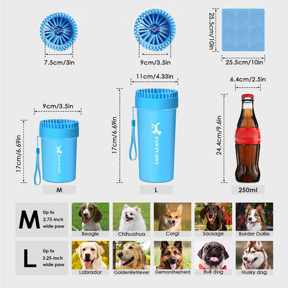 Dog Paw Cleaner, Portable Pet Paw Washer with Soft Silicone Brush, Foldable & Easy to Clean, Suitable for Medium & Large Dogs, Quick Cleaning for Outdoor Muddy Paws (Pink, Large)