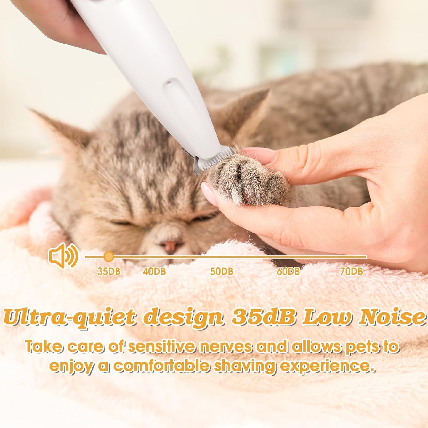 Palksky Dog Clippers for Grooming - 2 in1 Upgraded Electric Dog Paw Trimmer with Nail Grinder, Rechargeable Waterproof Paw Trimmer with Led Display for Dogs Paws, Ears, Face, Rump & Eyes