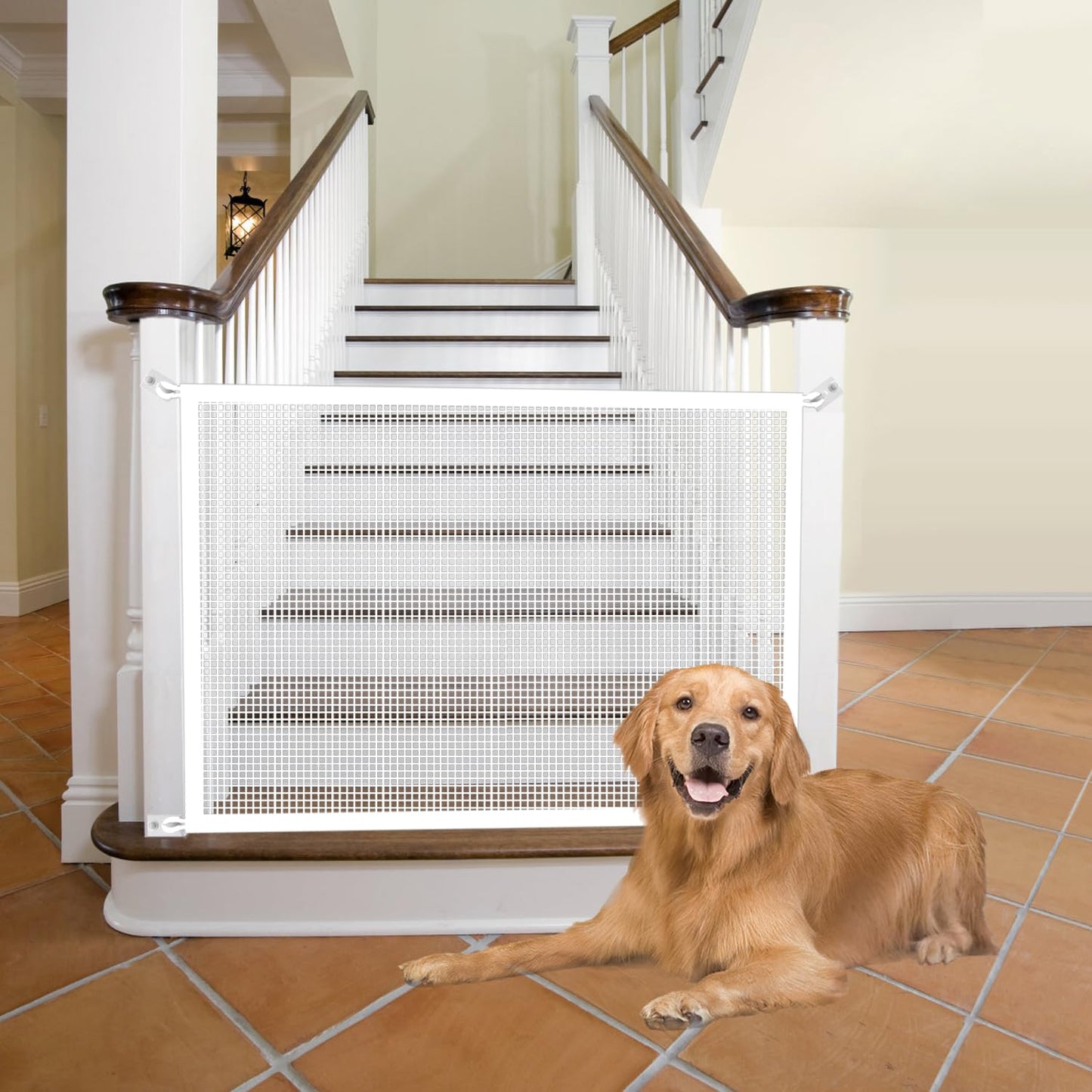 Cupount Baby Gate for Stairs - Dog Gate Indoor Mesh Pet Gates for Doorways (Black, 30" H x 41" W)