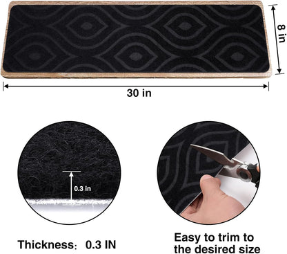Stair Treads for Wooden Steps 15pcs - 8x30in Carpet Stairs Runner Indoor Non-Slip Stair Mats for Kids Elders and Pets