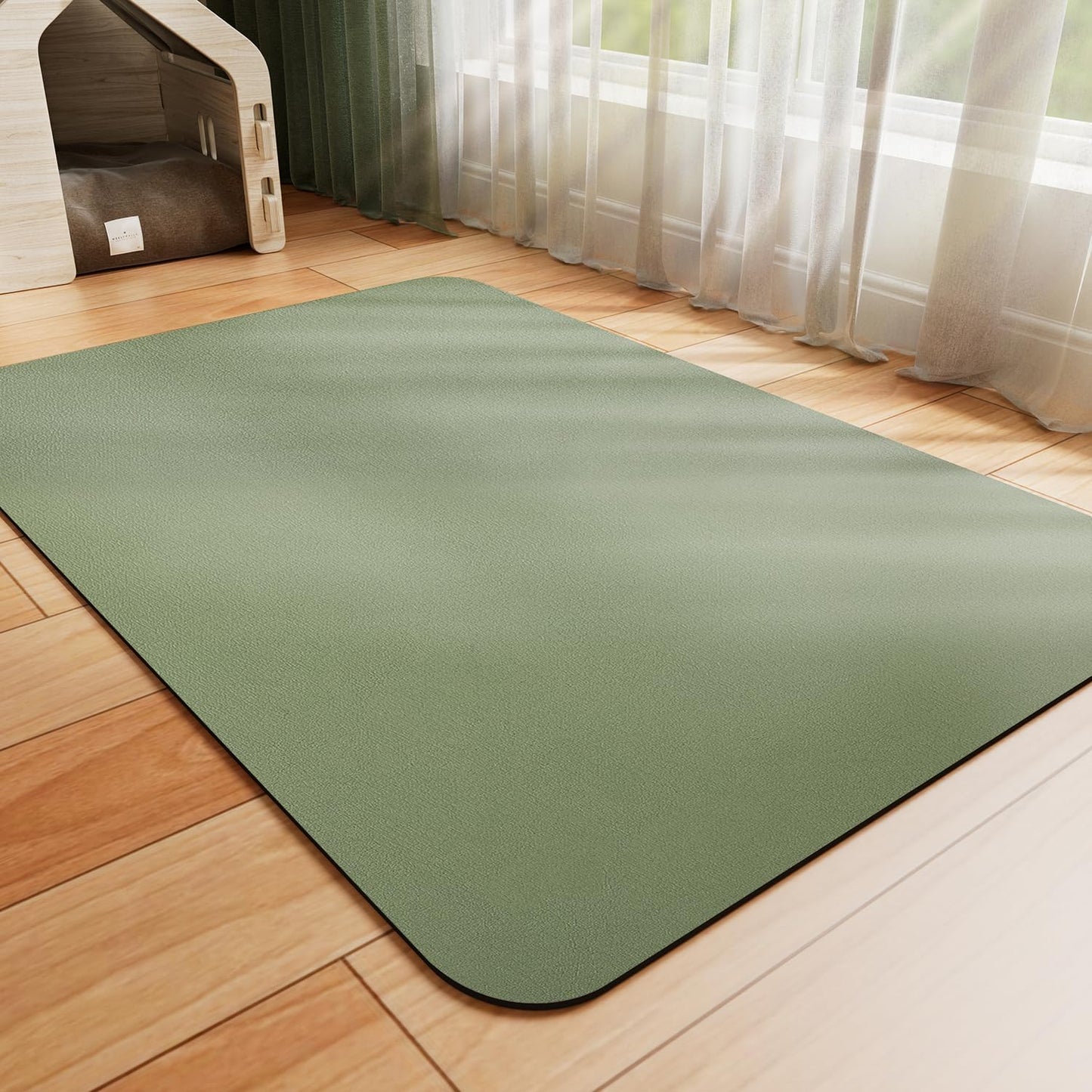 HotLive Dog Food Mat - Absorbent Cat Mat for Food and Water, No Stains Pet Feeding Bowl Mat, Easy to Clean Pet Placemats, Quick Dry Dog Water Dispenser Mat for Messy Drinkers | Paw Dark Grey 12"x 19"