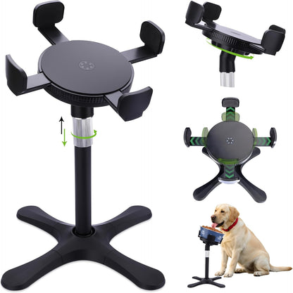 Dog Bowls Elevated Adjustable Stand, Raised Bowl with 3 Heights & Tilted Feeding Stand, Compatible with Various Bowls, for Medium & Large Breeds (1 Pack) Black