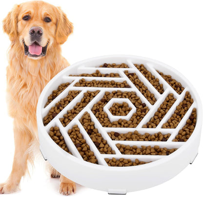 TOBYTO Slow Feeder Dog Bowls Large Medium Breed,Anti-Choking Slow Eating Dog Food Bowl,Non Slip Pet Slower Food Feeding Bowls Large Puzzle Slow Feeder Bloat Stop Maze Dog Dishes,Black
