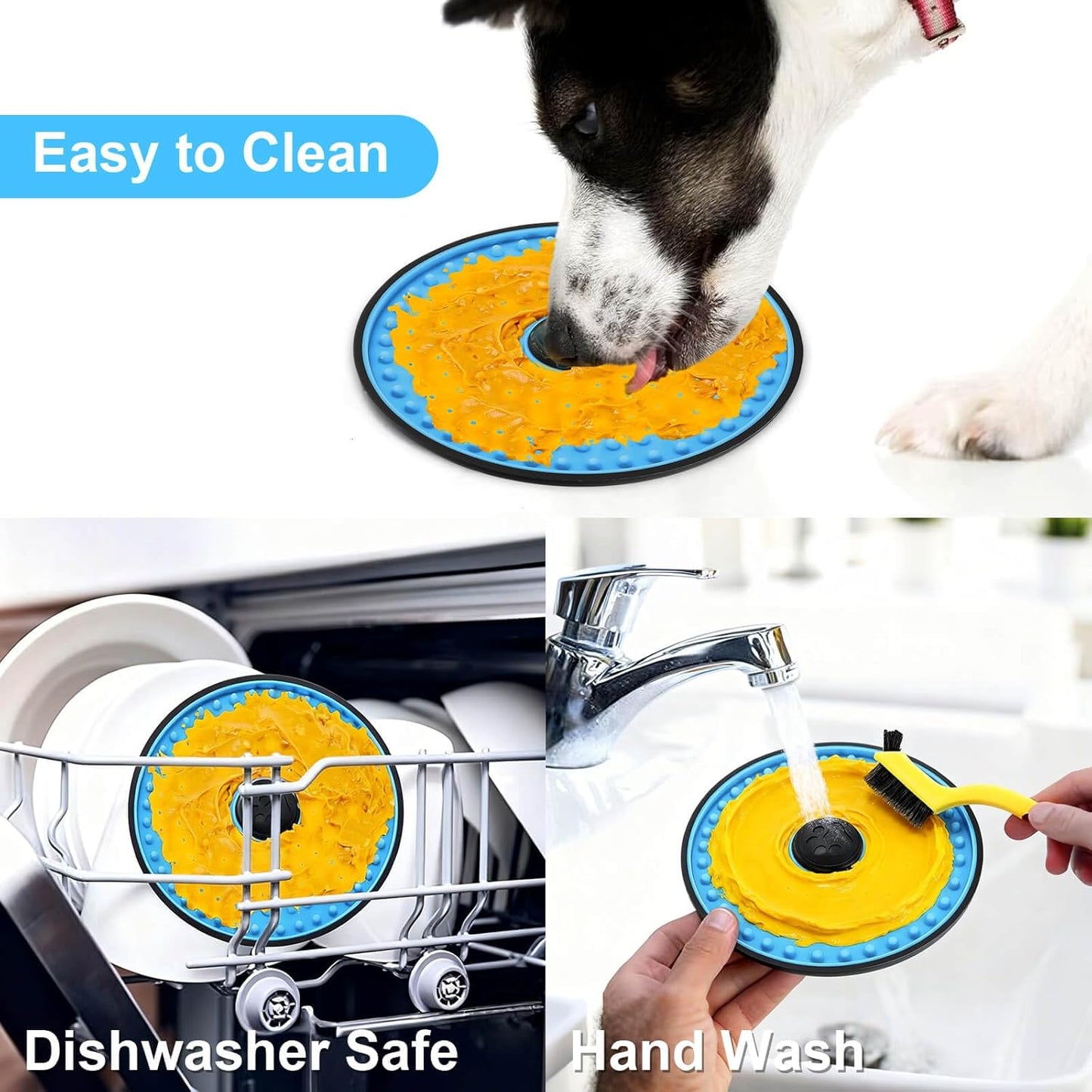 Lick Mat for Dogs, Dog Crate Lick Pads Slow Feeder, Lick Pad Crate Training Toy Crate Lick Plate,Very Suitable Peanut Butter, Treats Yogurt, Bolognese, for Boredom Relief Licking Pad