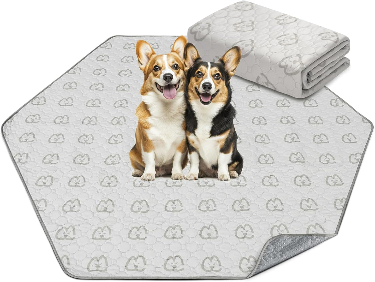 FXW Washable Pee Pads for Dogs, Puppy Pads with Super Absorbent, Specifically Designed for FXW Rollick/Homeplus 24inch 6 Panels Dog Playpen, 39" x 63" Rectangle, Khaki, 1 Pack
