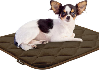 Paw Inspired Washable Padded Crate Mats for Dogs | 29” x 18” Pad, Fits 30-inch Kennels | Leakproof, Waterproof Bottom, Plush Pet Beds (Gray)