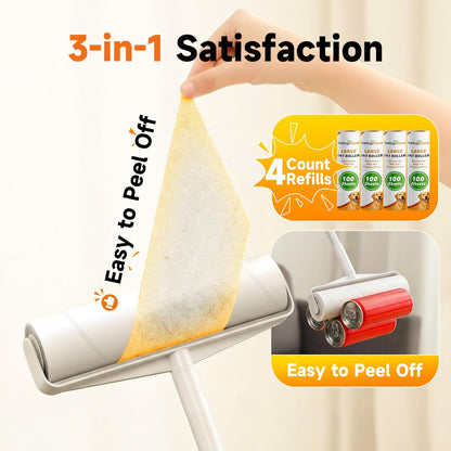 Lint Roller, 800-Sheet Extra Sticky Rollers for Pet Hair, 4 Handles, Value Pack for Dogs, Cats, Clothes, Carpet, Furniture