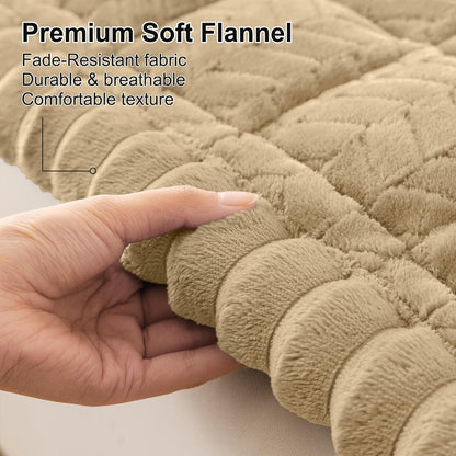 Smiry Non Slip Couch Covers for Dogs, Fuzzy Pet Couch Covers for 2-3 Cushion Sofa Pet Friendly, Soft Sofa Slipcovers Cushion Furniture Protector Washable (Beige, 27.6" x 59")