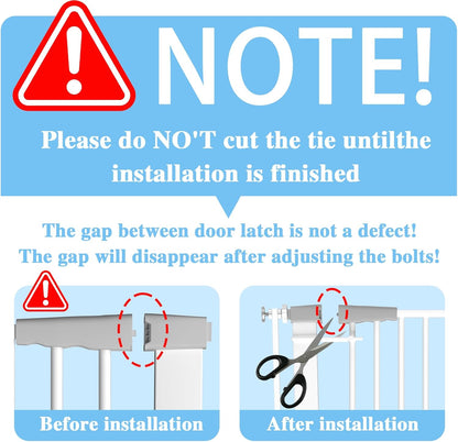 51.18" Extra Tall Cat Gate for Doorway,29.5"- 48.4" Wide Auto Close Tall Pet Gate No Drilling Pressure Mounted for Hallway Kitchen,Black