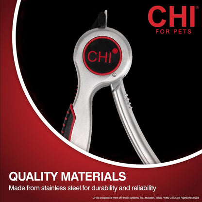 CHI for Dogs Nail Clipper for Large Breeds - Stainless Steel Dog Nail Trimmer with Safety Guard and Non-Slip Ergonomic Handle for Controlled Trimming of Thick Nails, Standard Nail Clipper, Large