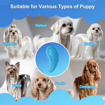 Small Dog Brush- Grooming Tool for Teddy, Yorkies, Maltese, Shih Tzu, Chihuahua - Puppy Hair Brush (Blue)
