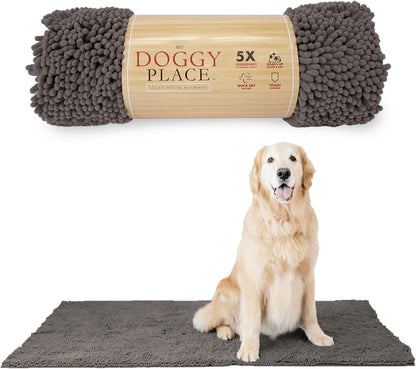 My Doggy Place Dog Mud Mat, 36"x26" Ash – Thick Microfiber Entry Rug for Snow, Mud & Salt – Absorbent, Quick-Dry, Washer-Safe & Non-Slip, Large