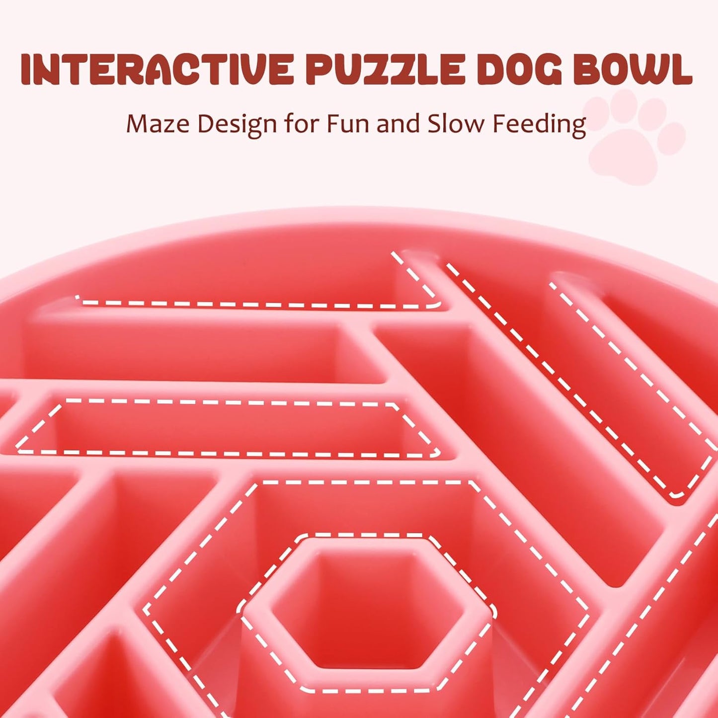 WHIPPY Slow Feeder Dog Bowl, Puzzle Maze Design to Slow Down Eating, 3-Cup Capacity, Anti-Gulping Food Bowl for Medium & Large Dogs,Black