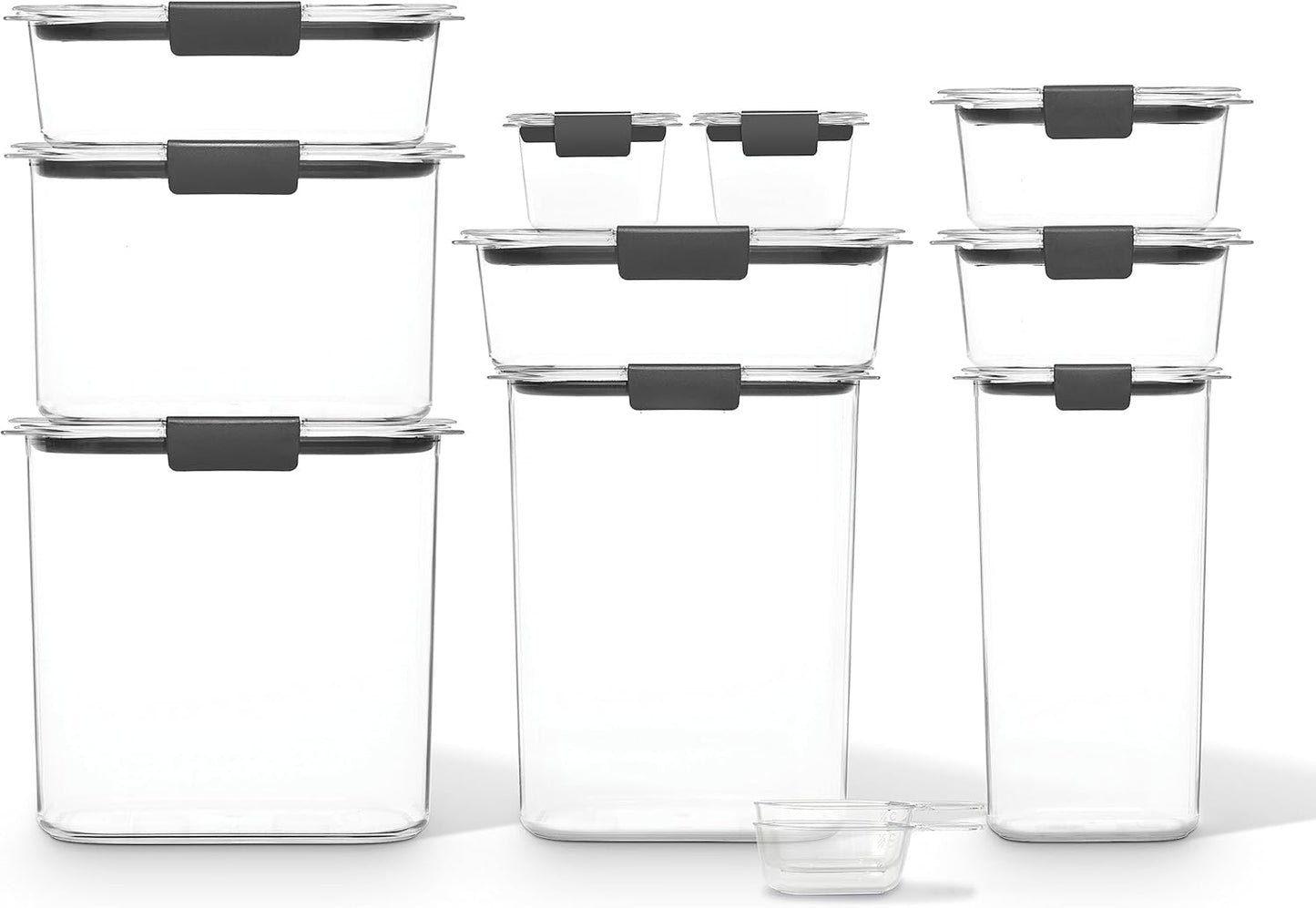 Rubbermaid Brilliance 16-Cup Airtight Food Storage Container with Lid Clear/Grey - optimal for pantry organization flour sugar and food storage