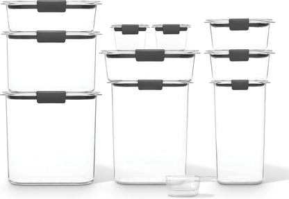 Rubbermaid Brilliance 16-Cup Airtight Food Storage Container with Lid Clear/Grey - optimal for pantry organization flour sugar and food storage