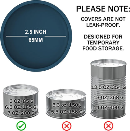 OHMO 2 Pack Cat Food Can Lids, Small Size (3 oz) Silicone Pet Food Can Lids Covers for 3 oz Cat Food Cans, Light Green