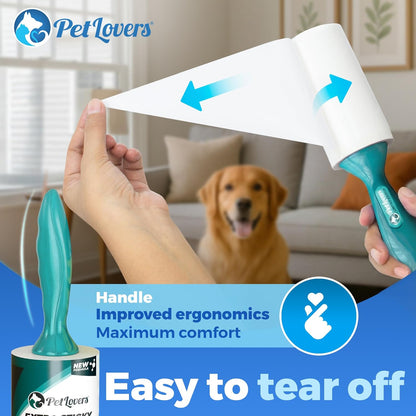 PetLovers Extra Sticky Lint Roller Mega Value Set 600 Sheets for Pet Hair Removal, Dog and Cat Lint Remover 6 Pack