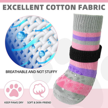 KOOLTAIL Dog Socks Shoes for Hot Pavement to Prevent Licking Paws, Winter Dog Boots&Paw Protector for Hardwood Floors Anti Slip,Traction Control Grip Booties for Small Medium Large Senior Dogs,Black M