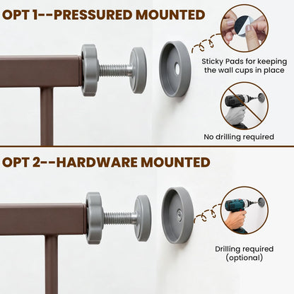Baby Gate for Stairs, 29.7-40.6" Auto Close Dog Gate Indoor for Doorways, Dual-Lock Design, Adjustable Pet Gate No Drilling with Walk Thru Door for Hallways, Stroller Friendly, Black