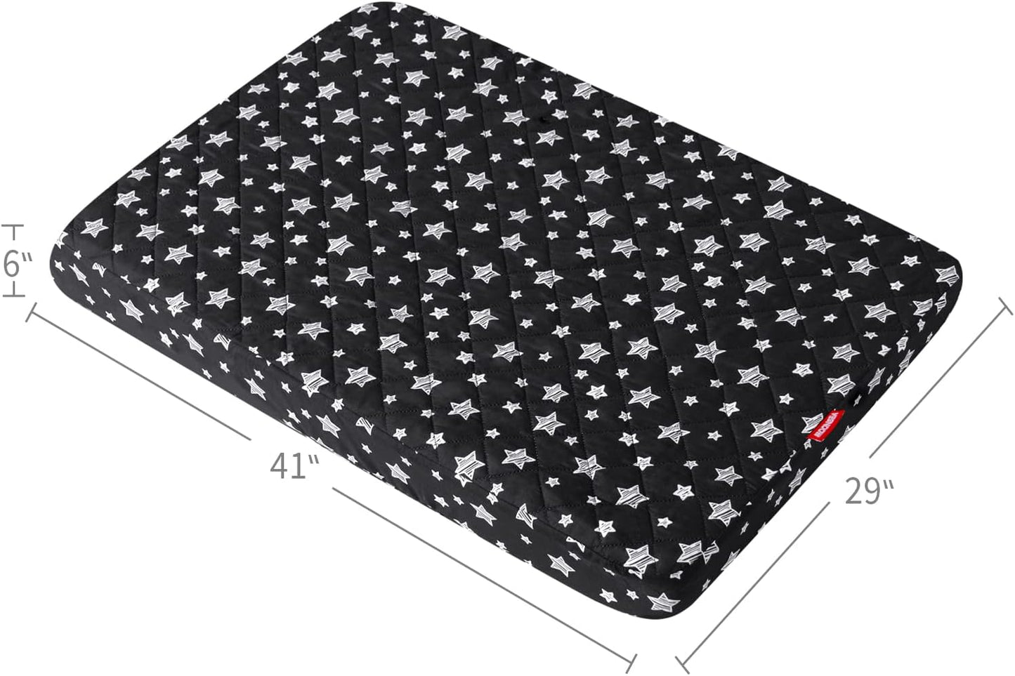 Waterproof Dog Bed Covers Replacement Washable Pet Hair Easy to Remove, Noiseless Quilted Puppy Pet Bed Cover Lovely Grey Star Print 29x41 Inches, for Dog/Cat, Cover Only