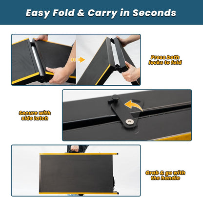75” Dog Ramp for Car, Extra Long & Wide Pet Ramp for Large Dogs up to 300LBS, Heavy Duty Folding Dog Car Ramp for SUV/Truck/RV with Soft EVA Mat & Auto Lock, Portable Dog Ramp for SUV,Black