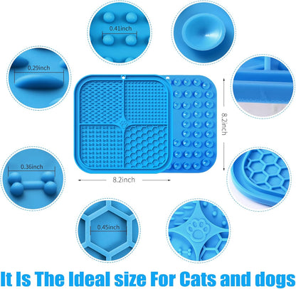 Honomastry Lick Mat for Dogs, Premium Lick Pad with Suction Cups for Dog Anxiety Relief, Slow Feeder Dog Bowls, Bathing, Grooming and Training.