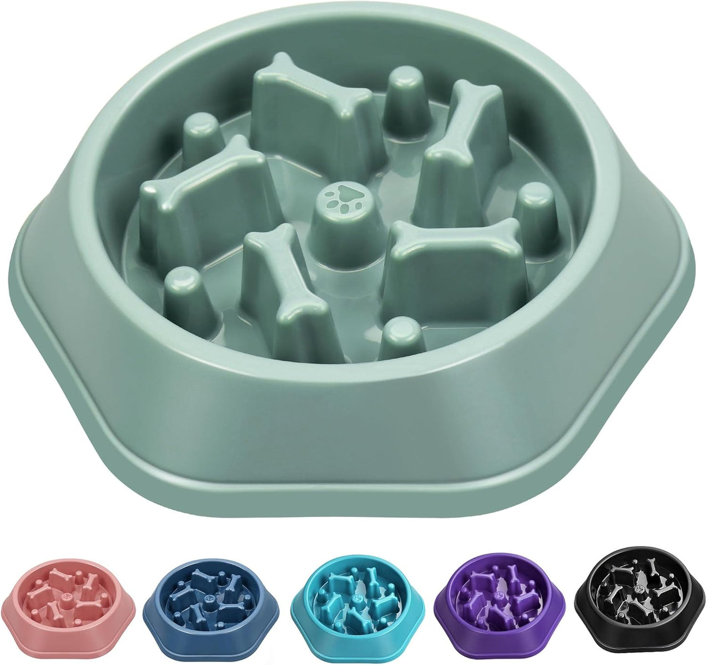 UPSKY Slow Feeder Dog Bowl Anti-Chocking Slower Feeding Pet Puzzle Bowls, Interactive Bloat Stop Dog Food Dishes Non-Slide Dogs Lick Treat for Small Medium