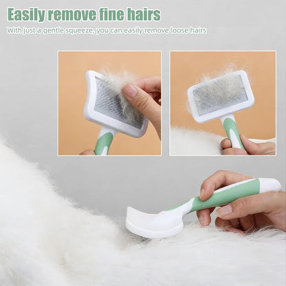 Slicker Brush for Dogs & Pet Comb,Grooming Brush for Thick,Fluffy,Shedding Fur on Dogs and Cats Soft,Gentle Pins for Grooming