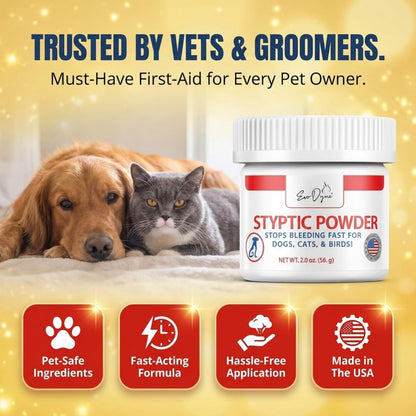 Styptic Powder for Dogs, Cats, and Birds (2 oz) by Evo Dyne | Fast-Acting Blood Stop for Pets | Quick Stop Bleeding Powder for Dog Nail Clipping, Grooming, Cuts and More (1-Pack)