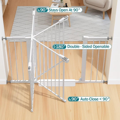 Mumeasy 36" High Extra Tall Dog Gate, 29.6"-40.5" Wide Pressure Mounted Tall Baby Gate for Dog, Auto Close Pet Gate with Door for Stairs,Doorways,House,Black
