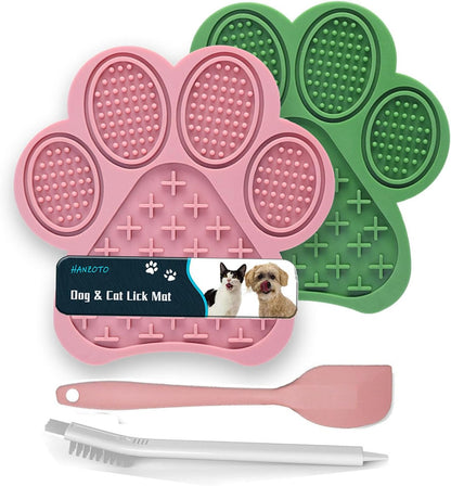 Lick Mat for Dogs and Cats, Premium Lick Pad with Suction Cups,Dog Slow Feeder Dowl Mat for Bathing Grooming Nailing Trimming, Food-Grade, Non-Toxic (Pink)