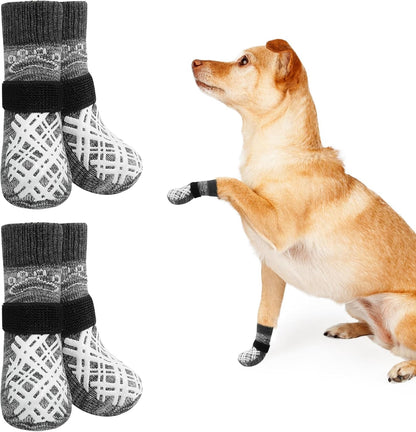 BEAUTYZOO Dog Socks to Prevent Licking Paws -Dog Shoes for Hot Pavement & Hardwood Floors Anti Slip, Traction Control Boots & Paw Protectors with Double Side Grips for Small Medium Large Senior Dogs