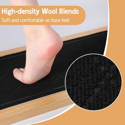 RIOLAND Carpet Stair Treads for Wooden Steps Indoor 9" x 36" Non Slip Stair Treads for Wood Stair with Reusable Adhesive, 15 Pack Peel and Stick Stair Runner for Kids Elders and Dogs, Diamond Gray