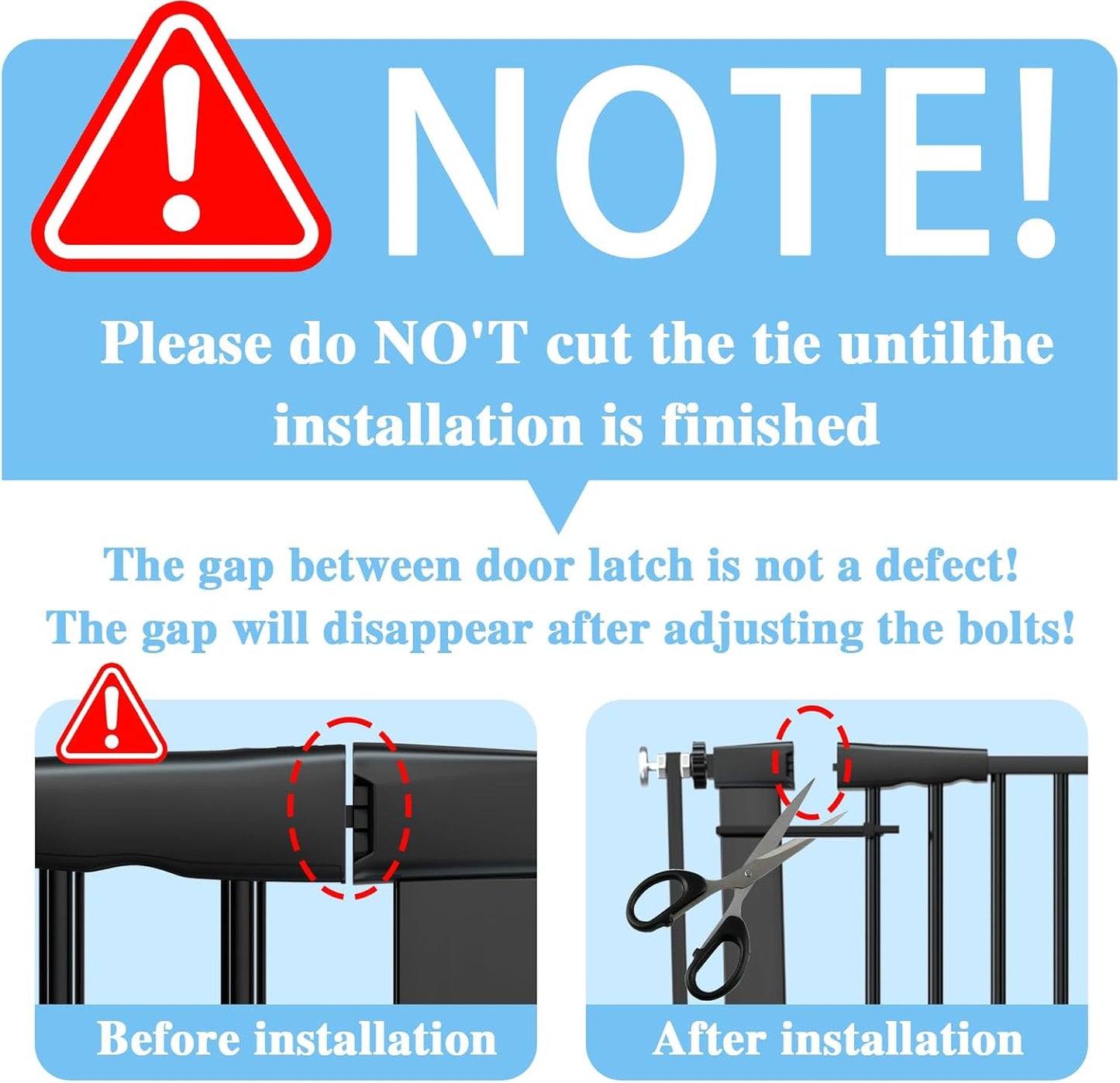 51.18" Extra Tall Cat Gate for Doorway,29.5"- 48.4" Wide Auto Close Tall Pet Gate No Drilling Pressure Mounted for Hallway Kitchen,Black