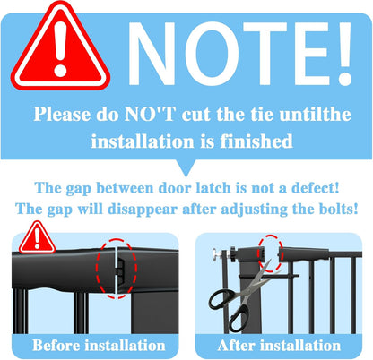 51.18" Extra Tall Cat Gate for Doorway,29.5"- 48.4" Wide Auto Close Tall Pet Gate No Drilling Pressure Mounted for Hallway Kitchen,Black
