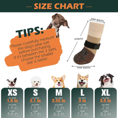 EXPAWLORER Anti Slip Dog Socks to Prevent Licking Paws, Dog Shoes for Hot Pavement Walk, Dog Booties for Hardwood Floors, Dog Boots & Paw Protectors with Grippers for Small Medium Large Senior Dogs M