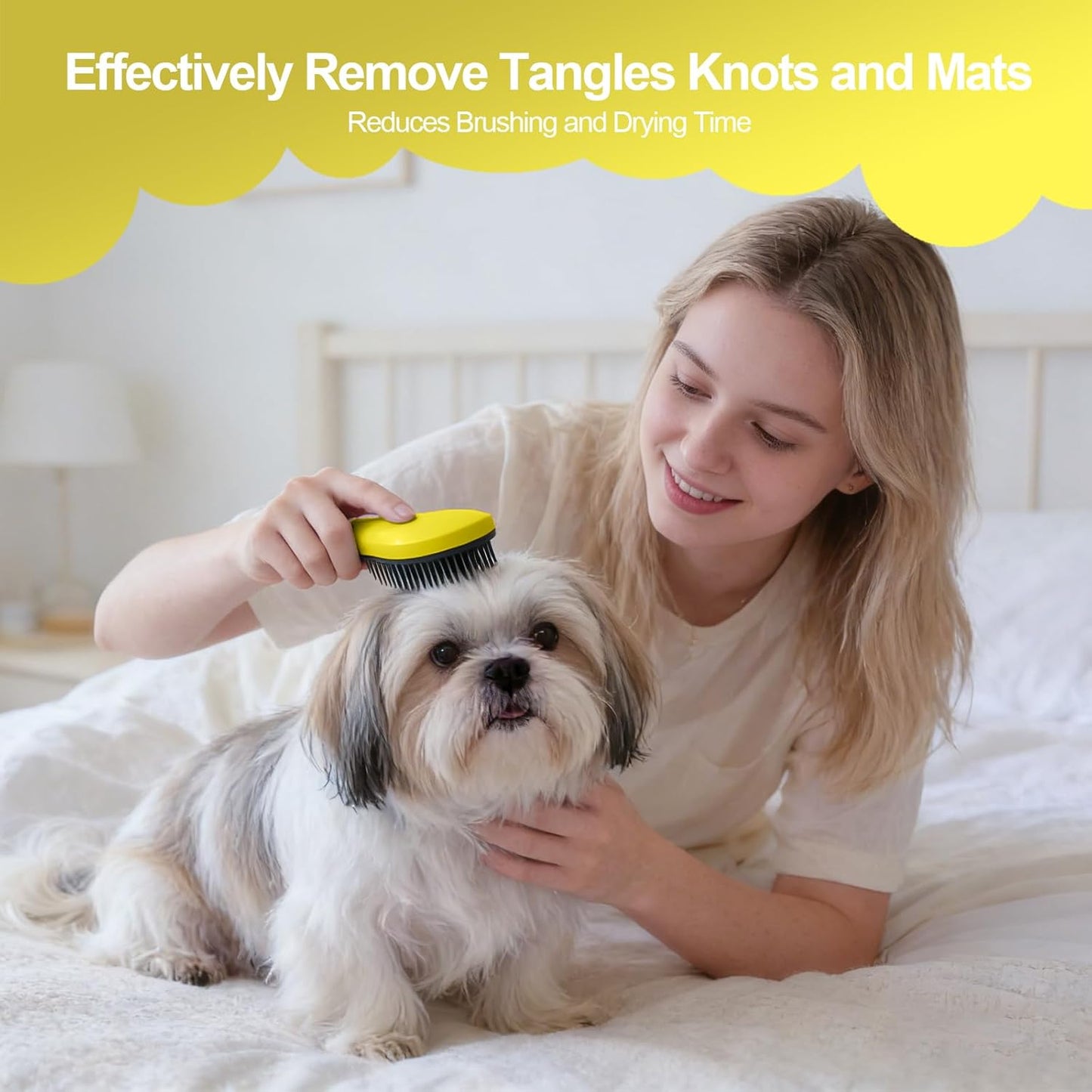 Small Dog Brush- Grooming Tool for Teddy, Yorkies, Maltese, Shih Tzu, Chihuahua - Puppy Hair Brush (Blue)