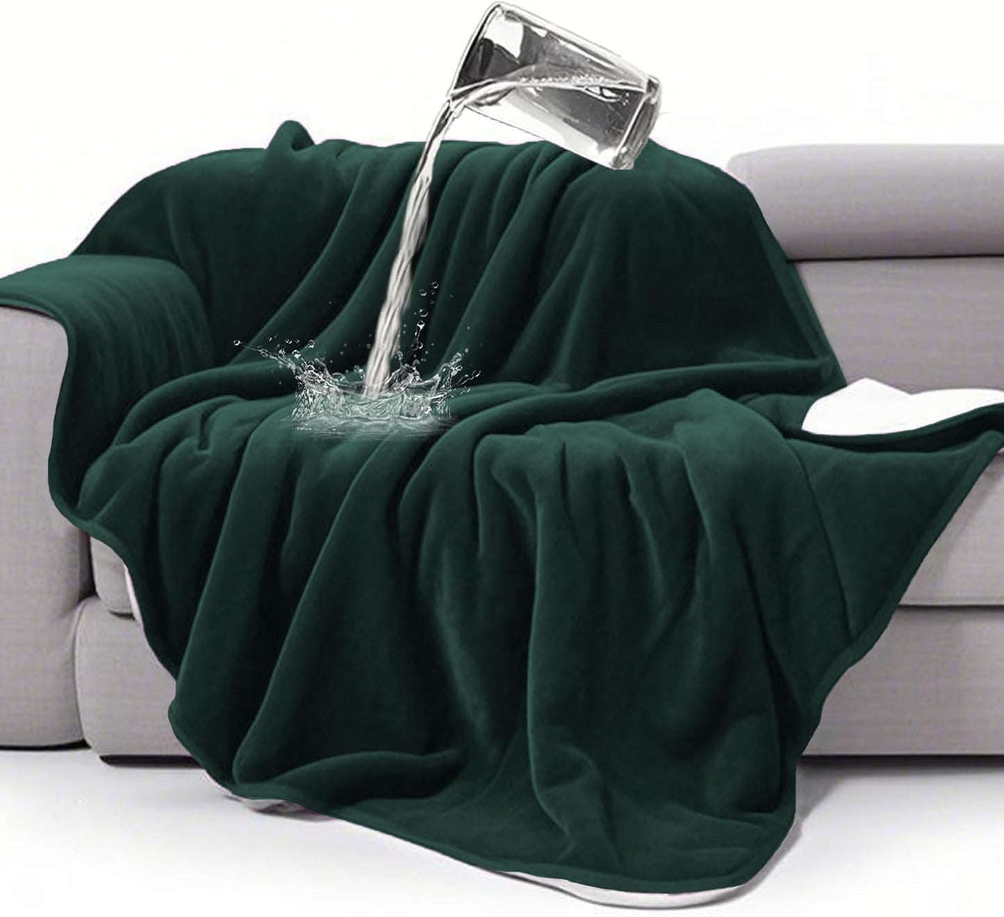 gogobunny Waterproof Blanket for Bed Couch Sofa, Liquid Pee and Fur Proof Pet Blanket for Dog Puppy Cat, Reversible Sherpa Fleece Throw Blanket Furniture Cover Protector (Grey, 50x60 inches)