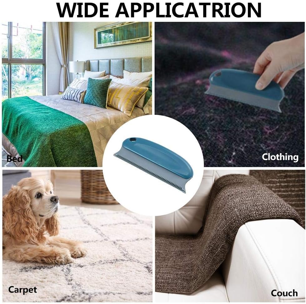 N-S Pet Hair Remover Brush Pet Grooming Comb Dog Cat Hair Remover Lint Remover Brush Pet Hair Detailer Grooming Rake Pet Grooming Brush for Carpet/Couch/Furniture/Blankets/Clothing/Car/Bed (Navyblue)