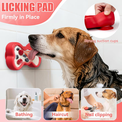 Freeze Dog Lick Bowl, Animire Non-Slip Slow Feeder Lick Mat for Dogs, Silicone Dog Enrichment Bowl for Distraction Anxiety Relief Boredom, BPA Free, Dishwasher Safe(Rose,S)