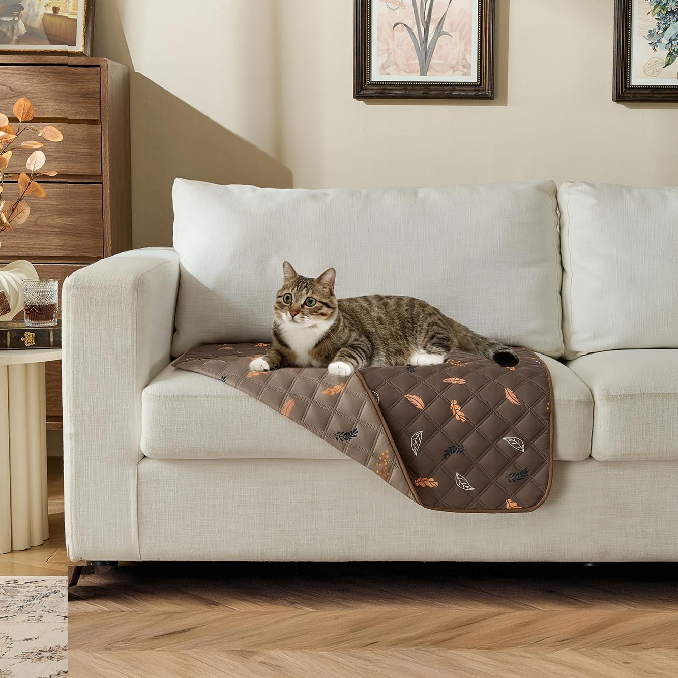 Waterproof Pet Couch Cover Washable, Stylish Reversible Pet Blanket, Soft Sofa Furniture Protector for Dogs Kids Pets.(Gray/Light Gray, 30"x70")