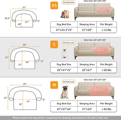 Calming Dog Bed Fluffy Plush Dog Mat for Furniture Protector with Removable Washable Cover for Large Medium Small Dogs and Cats (Large, Light Grey)