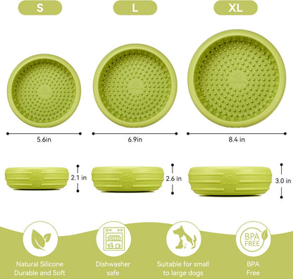 Dog Lick Bowl, Animire Freeze Lick Mat for Dogs, Non-Slip Slow Feeder Licking Bowl Enrichment Treat for Distraction Anxiety Relief, Food Grade Silicone, Dishwasher Safe(Pastel Purple,S)
